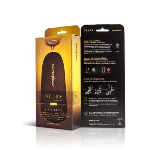 Superfeet DELUX 3/4 Mens Dress Shoe Inserts | Suede Top Cover | Arch Support
