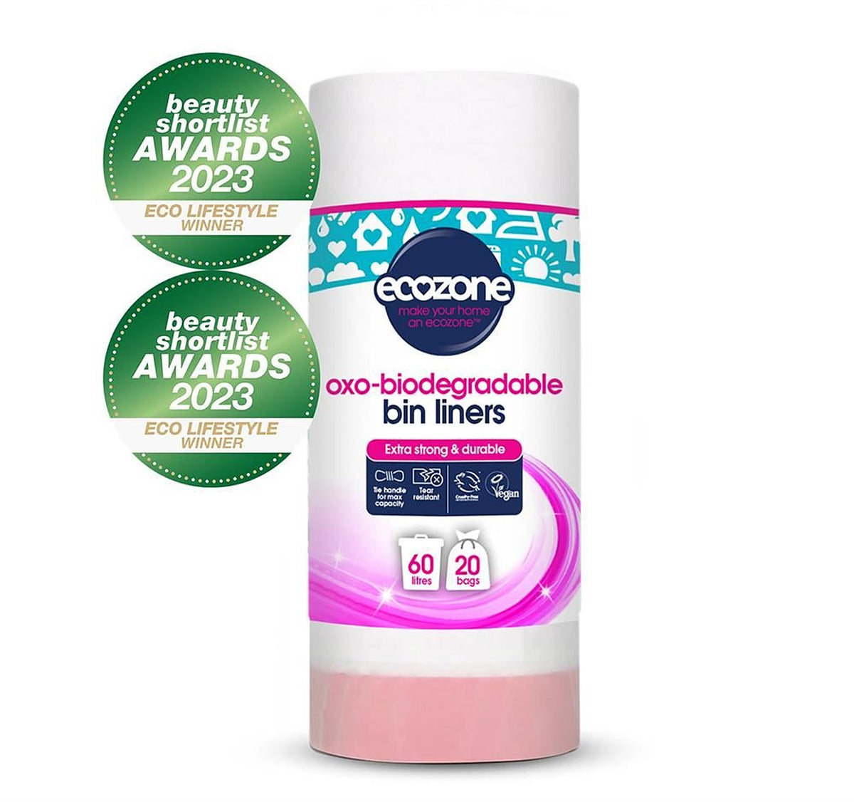 Ecozone Biodegradable Bin Liners - 60lt - 20 bags