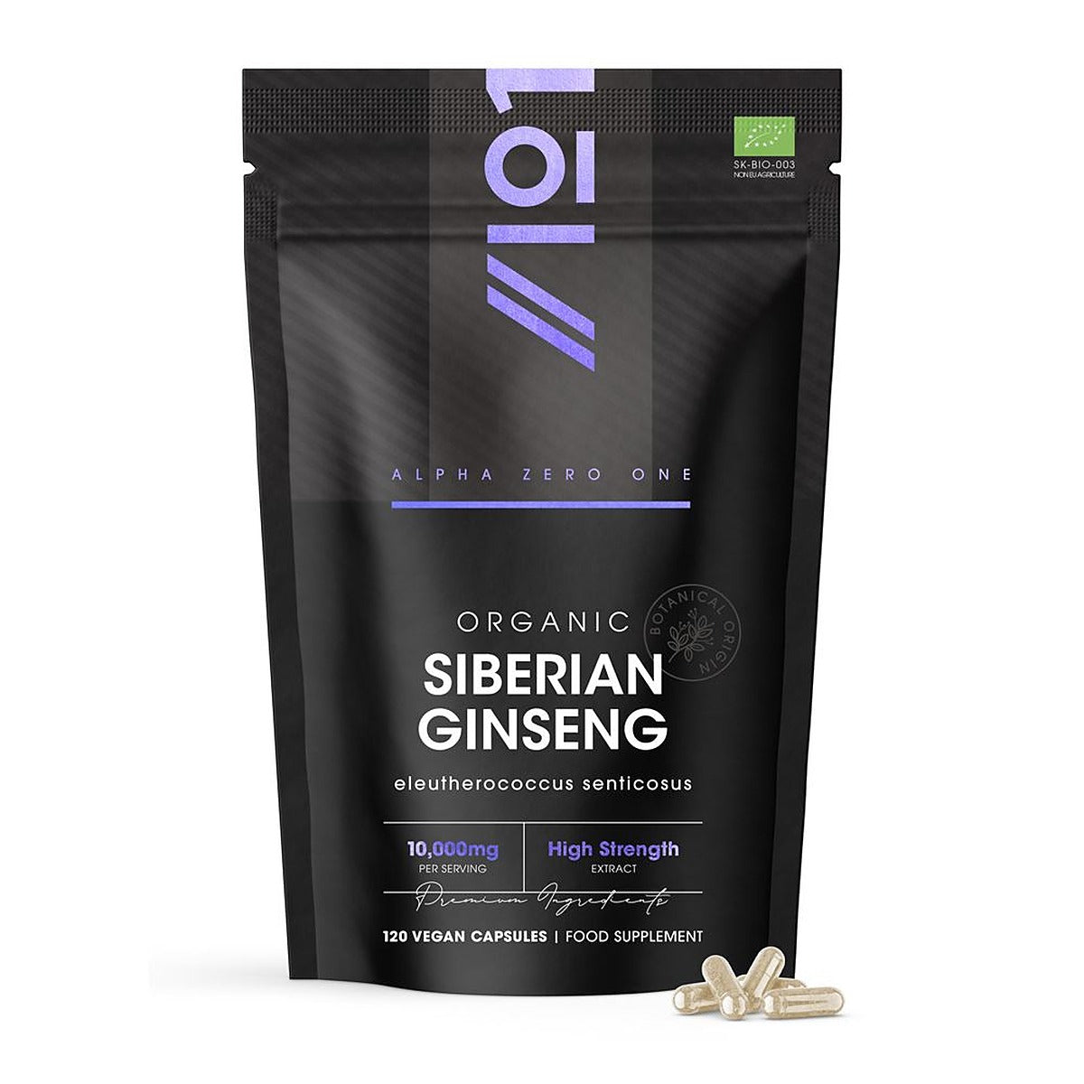 Alpha01 Organic Siberian Ginseng 10000mg 120 Capsules