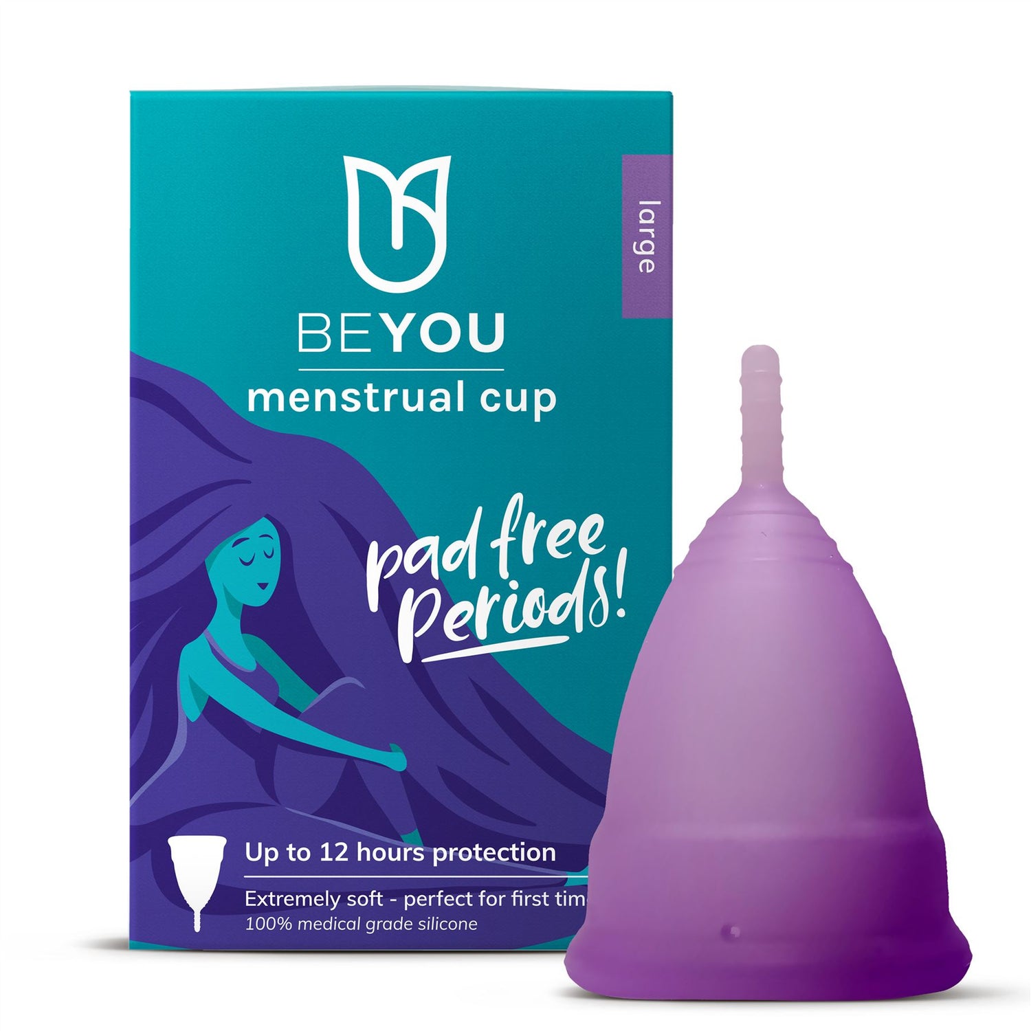BeYou Monthly Patches, Menstrucal Cups, Foam & Anti-Chafing Cream - All Sizes