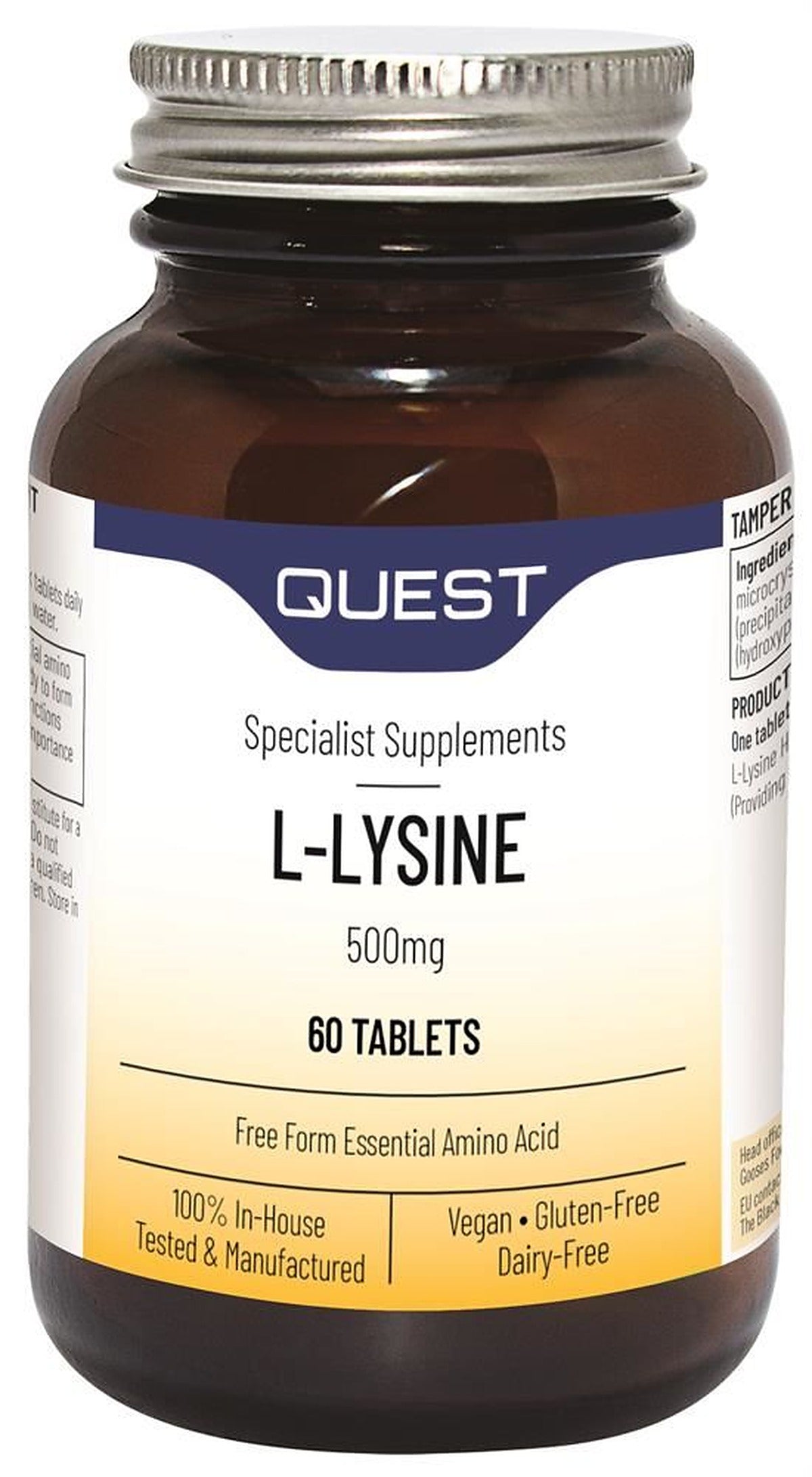 Quest L-LYSINE 500mg 60 Tablets