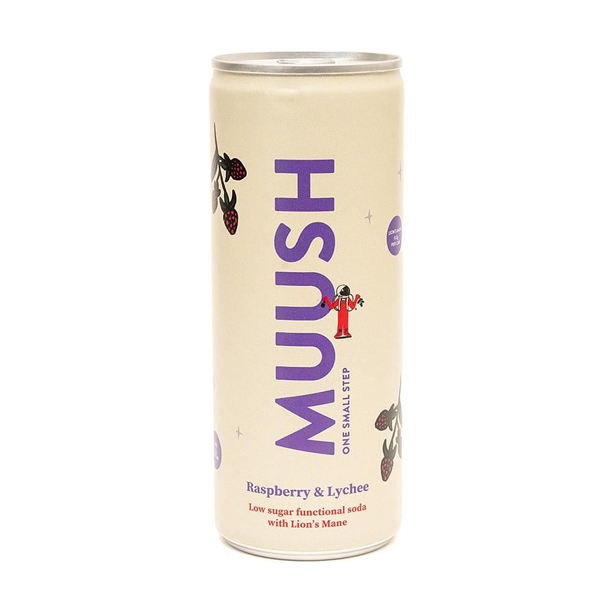 Muush Raspberry and Lychee Functional Soda 250ml