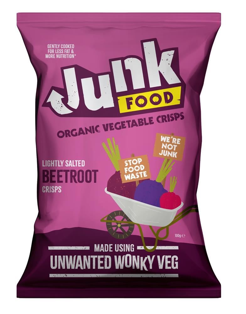 Junk Organic Junk Food Organic Beetroot Crisps 100g - 12 Pack