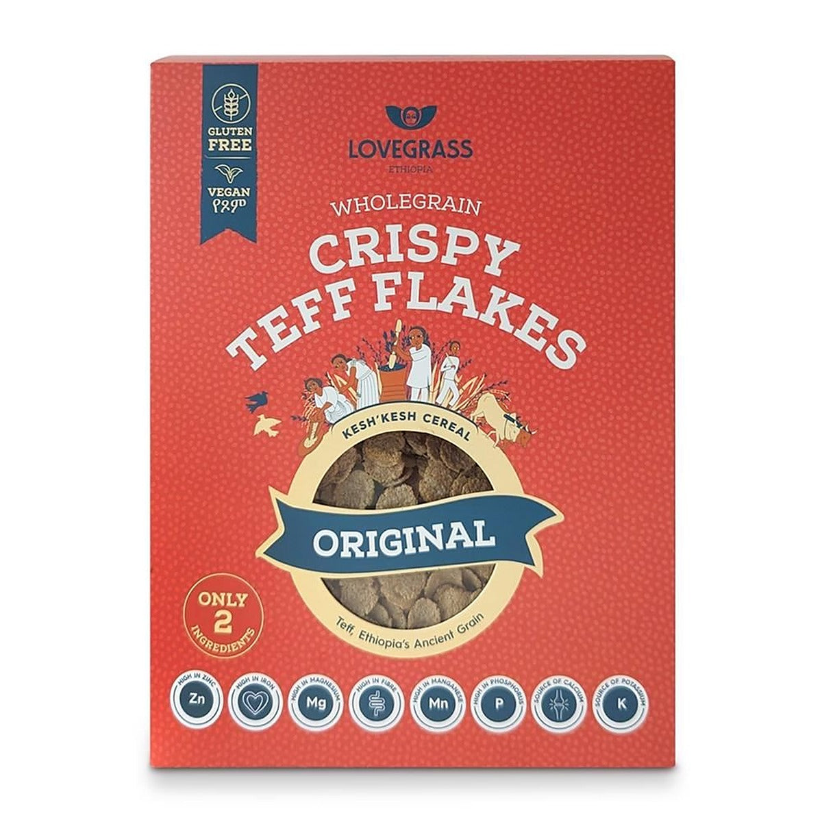 Lovegrass Ethiopia Wholegrain Crispy Teff Flakes Original 350g