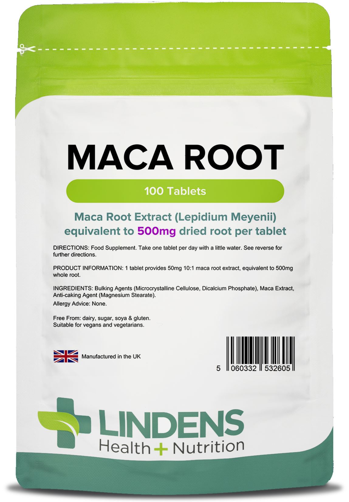 Lindens Maca 500mg - 100 Tablets