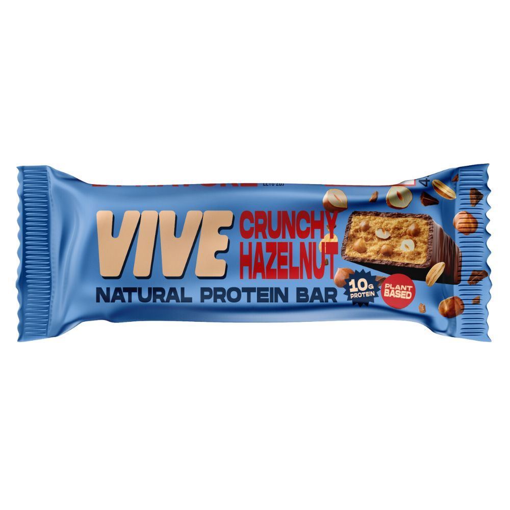 Vive Crunchy Hazelnut Natural Protein Bar 50g - 12 Pack