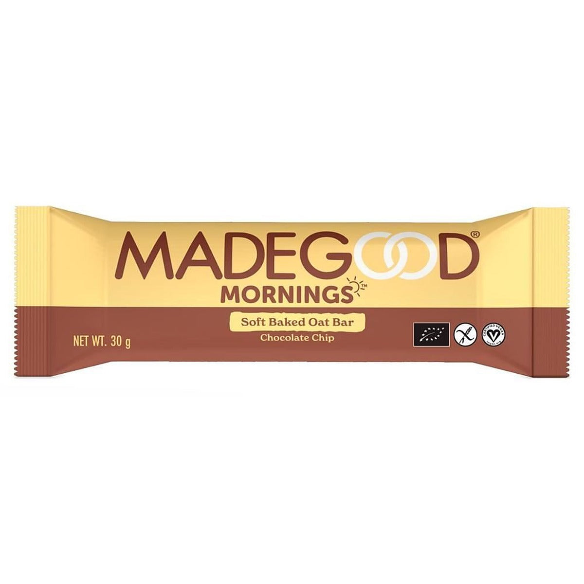 MadeGood Morning Bar Single Serve Chocolate Chip 30g - 10 Pack
