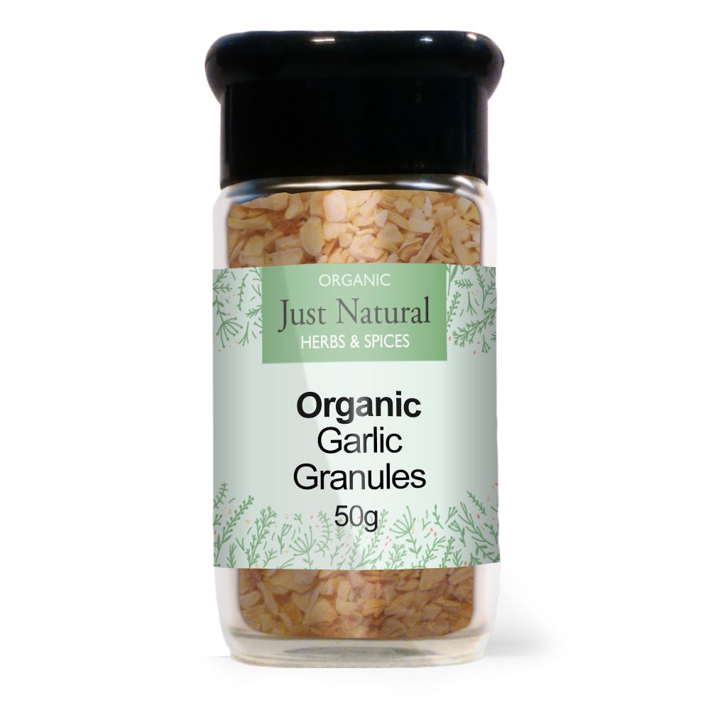 Just Natural Herbs Organic Garlic Granules (Glass Jar) 65g