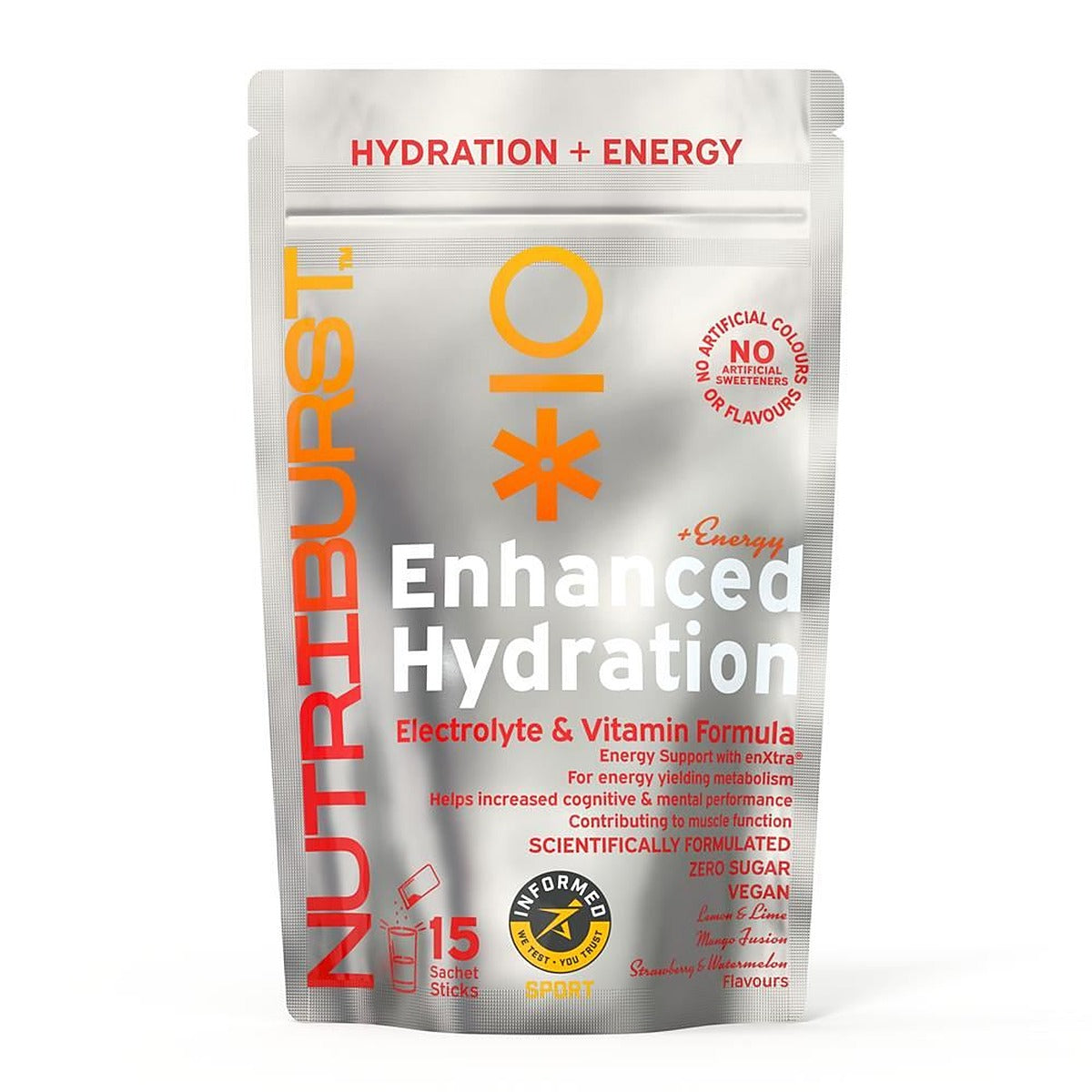 Nutriburst Enhanced Hydration + Energy Mixed Fruit Flavour 15 sachets
