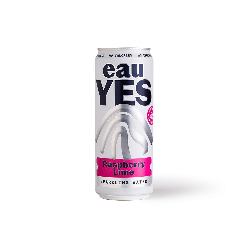 eauYES Sparkling Mineral Water with Raspberry & Lime 330ml - 6 Pack