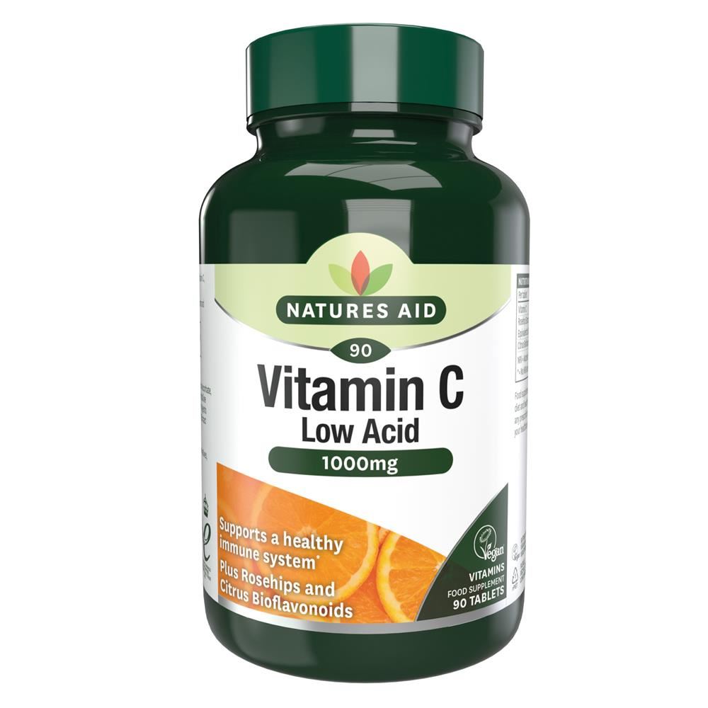 Natures Aid Vit C 1000mg Low Acid 90 Tablets