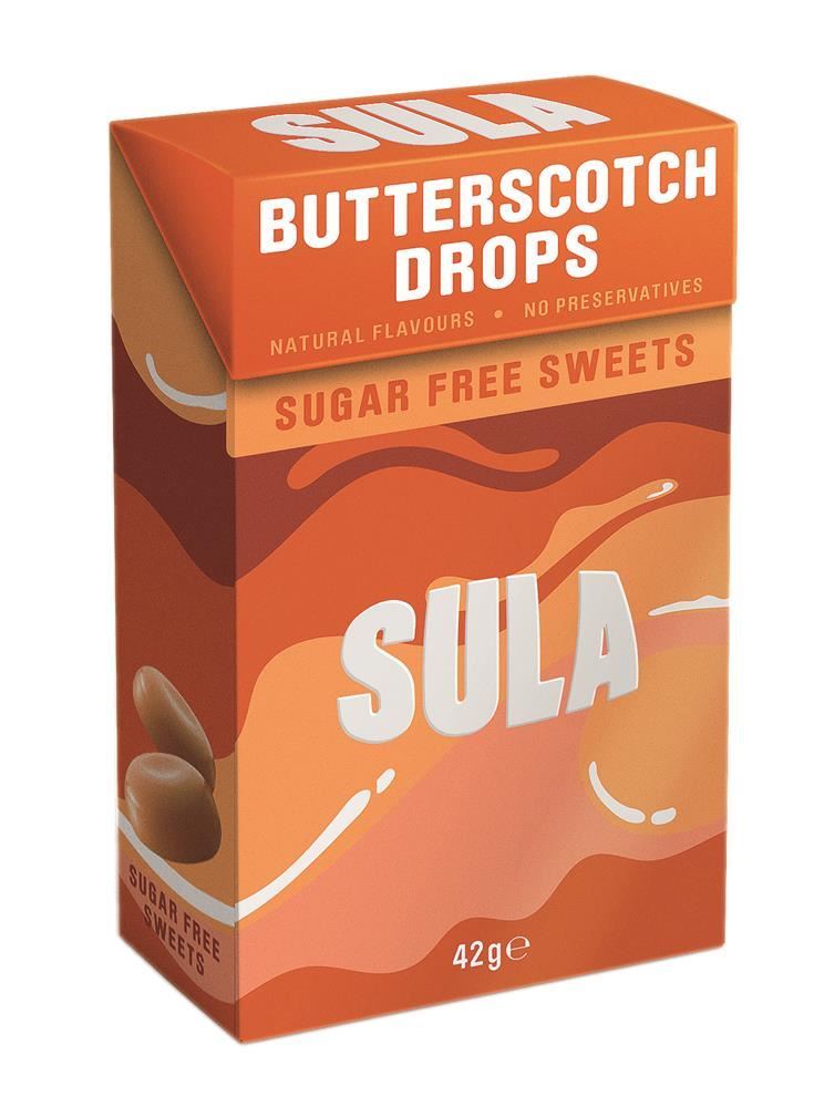 Sula Butterscotch Sweets Sugar Free 42g - 14 Pack