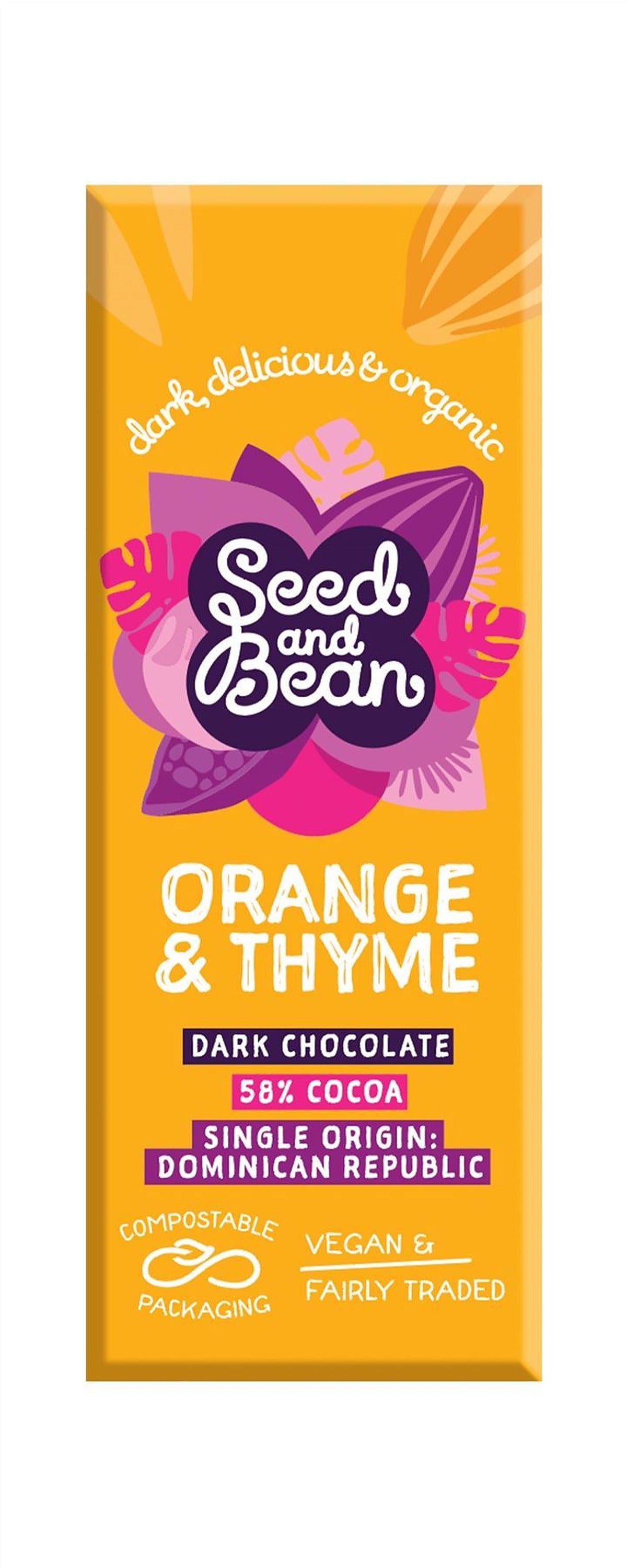 Seed & Bean Dark 58% Orange & Thyme Bar 25g - 30 Pack