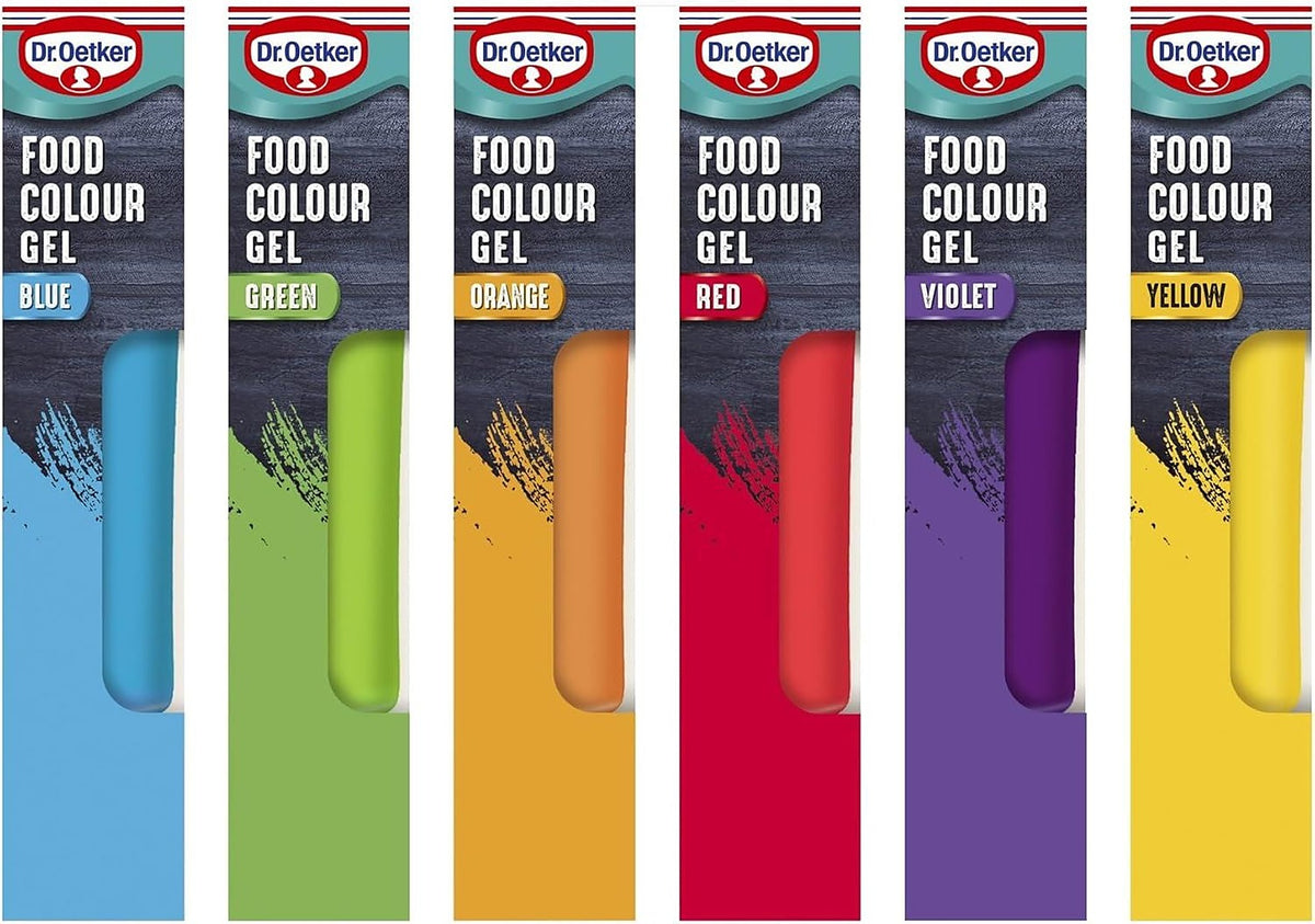 Dr. Oetker Rainbow Food Colouring Gel Set of 6 Colours 15g