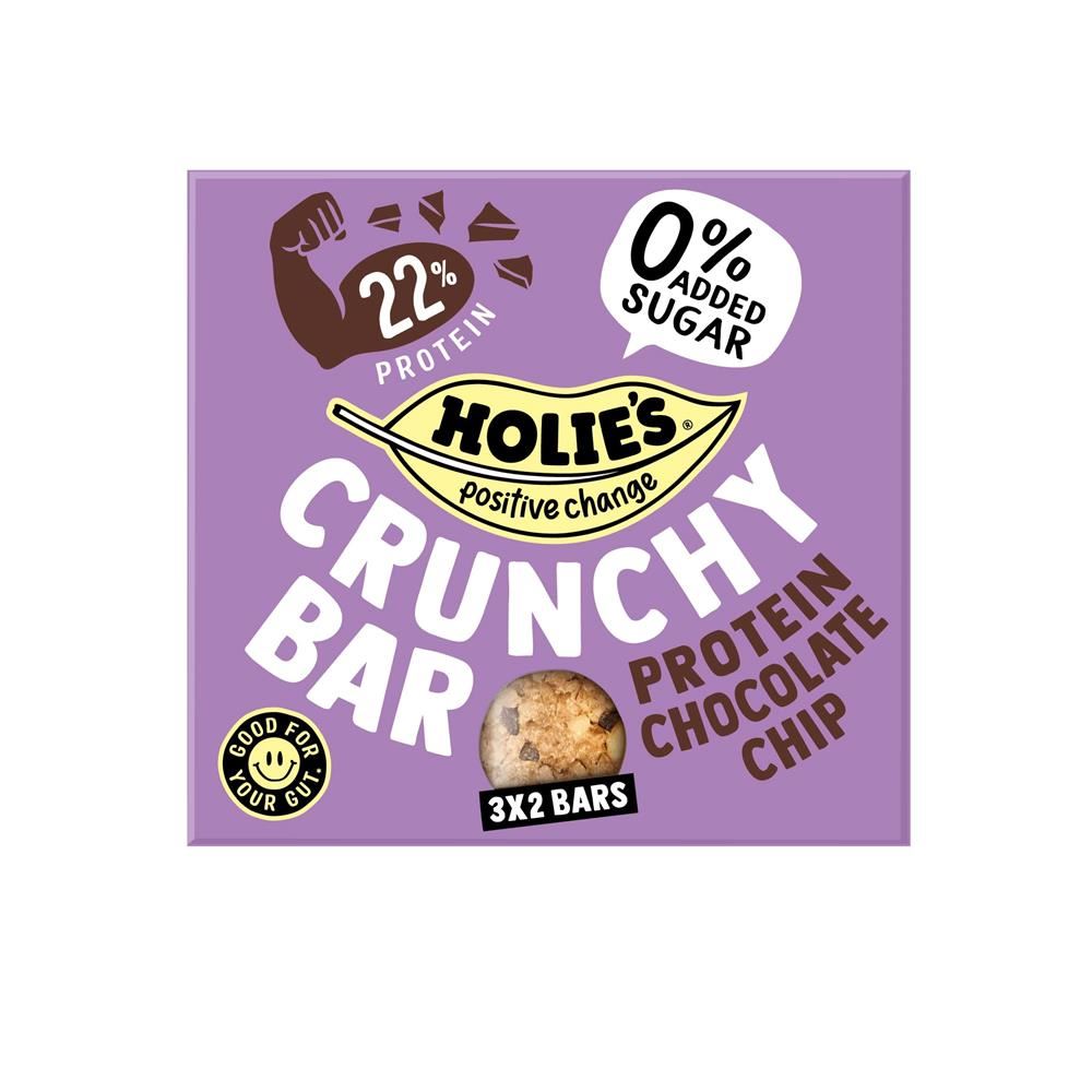 Holies Crunchy Bar Protein Chocolate Chip 120g - 3 Pack