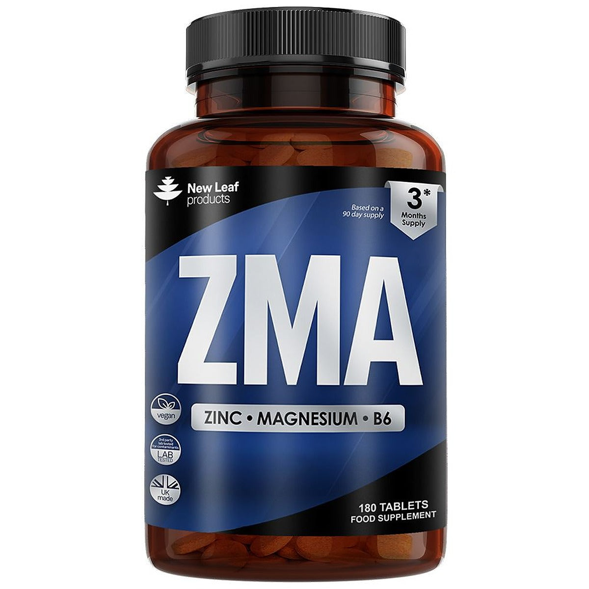 New Leaf Products Zinc Magnesium B6 Testosterone & Sleep Support 180 Vegan Caps