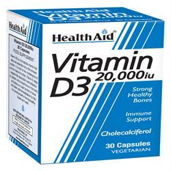 HealthAid Vitamin D3 20000iu 30 Vegicaps