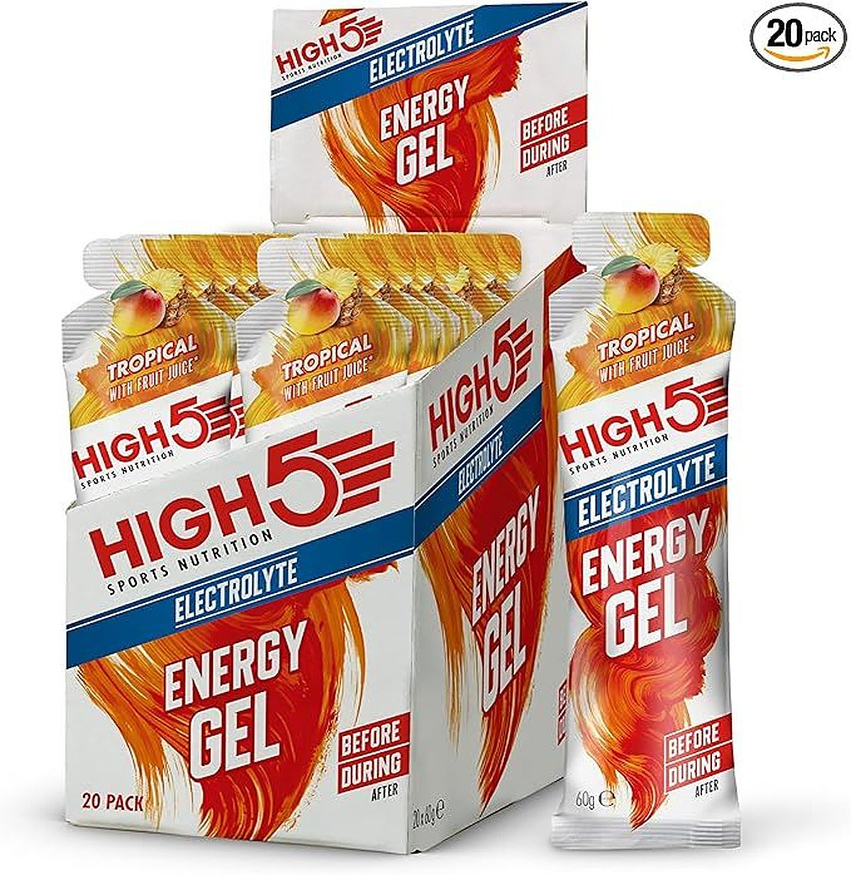 High 5 Energy Gel Electrolyte 60g - All Flavours - Pack of 20 - image 3