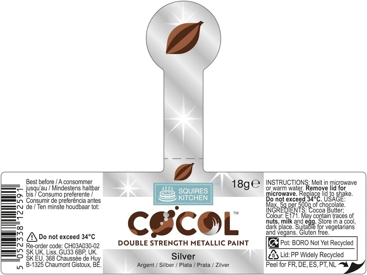 Squires Kitchen COCOL Extra Strength Colouring Paint for Chocolate 18g - All Shades