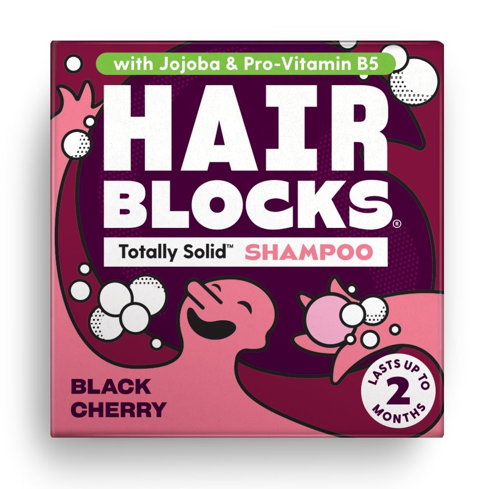Shower Blocks Hair Blocks Solid Shampoo - Black Cherry 85g