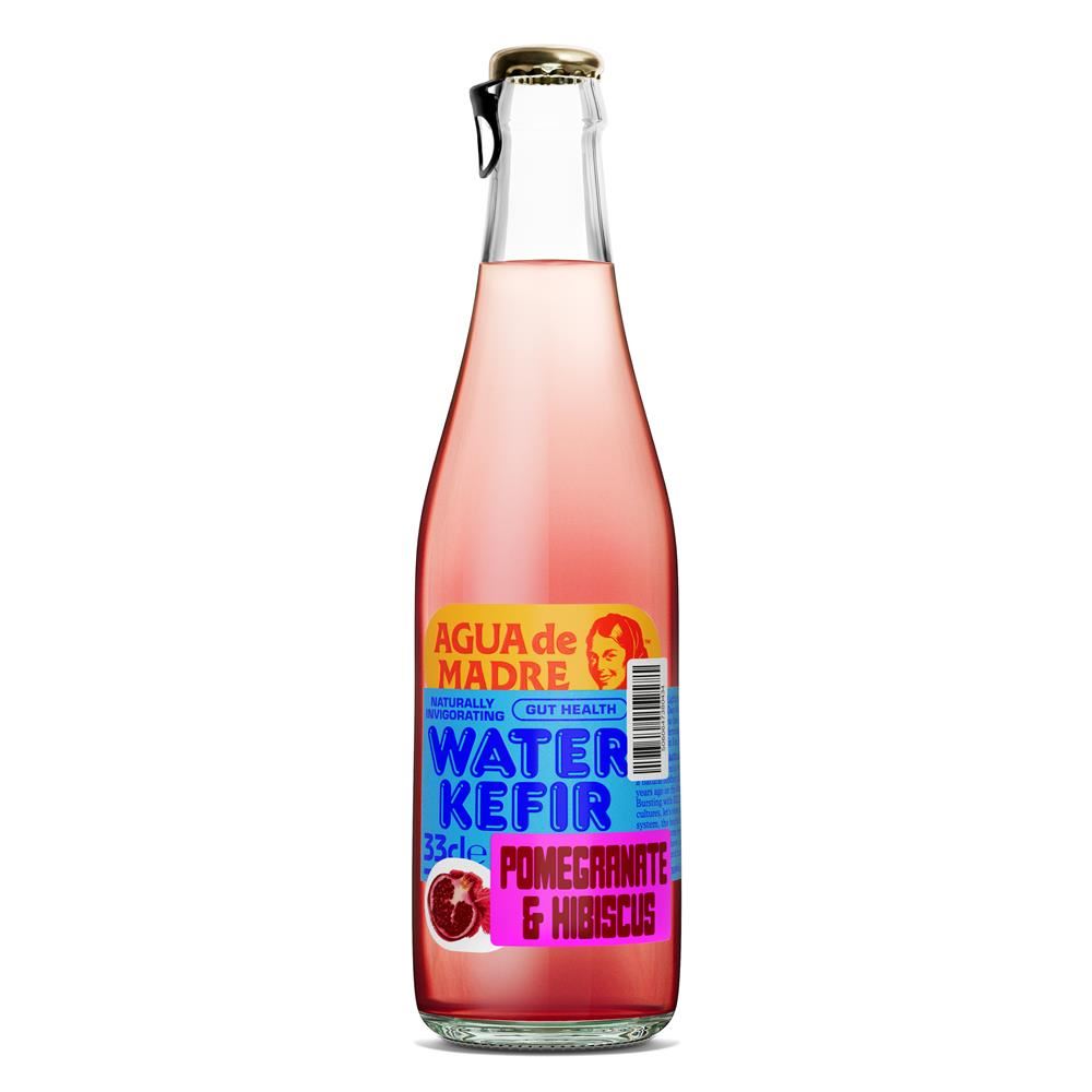 Agua De Madre Pomegranate Hibiscus Water Kefir Bottle 330ml