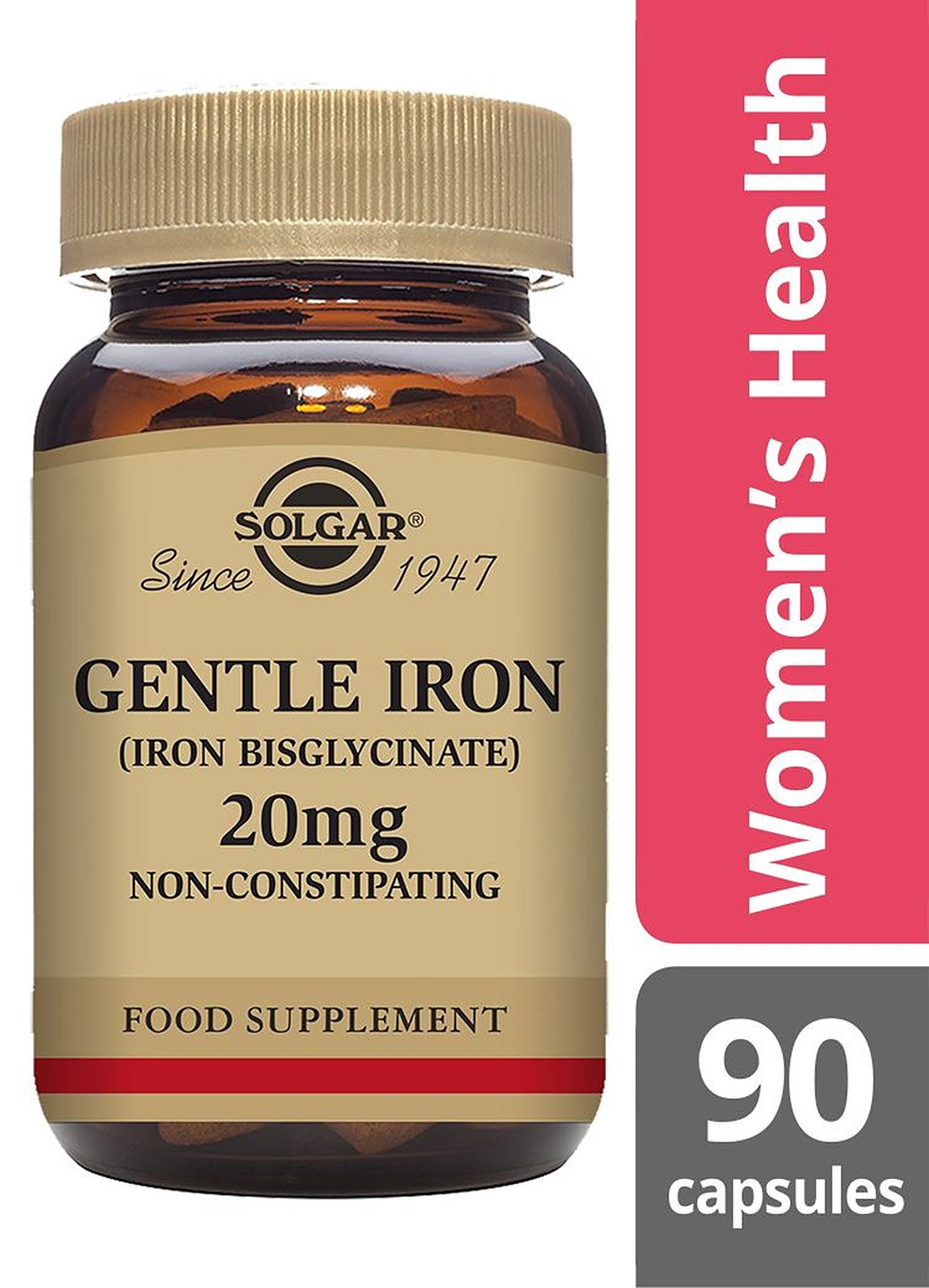 Solgar Gentle Iron (Iron Bisglycinate) 20 mg - 90 Vegicaps - image 2