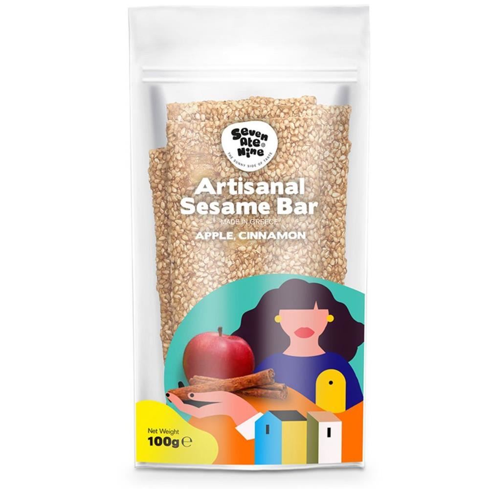 Seven Ate Nine Sesame Bar Apple and Cinnamon x 4 Bars 100g