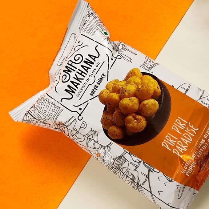 Mr Makhana Piri Paradise Popped Lotus Seeds 25g - 8 Pack