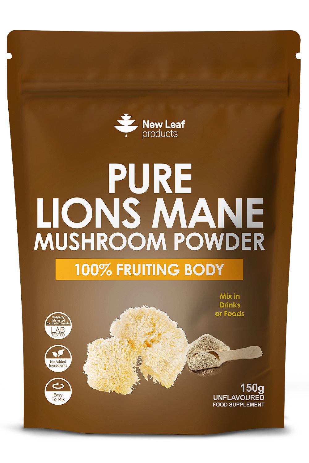 New Leaf Products Lions Mane Mushroom Powder 3000mg 150g