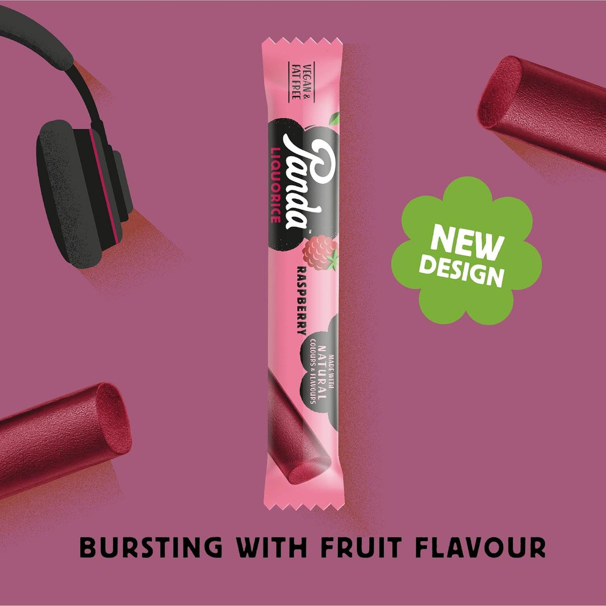 Panda Natural Liqourice Raspberry Bar 32g - Pack of 4