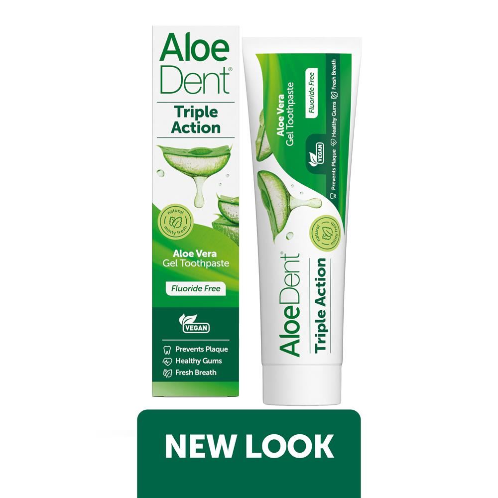Aloe Dent Triple Action Aloe Vera Gel Toothpaste Fluoride Free 100ml