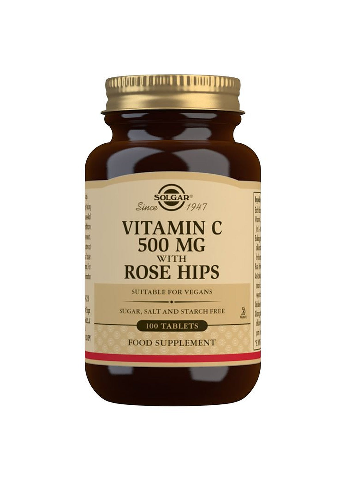 Solgar Vitamin C 500 mg with Rose Hips - 100 Tablets