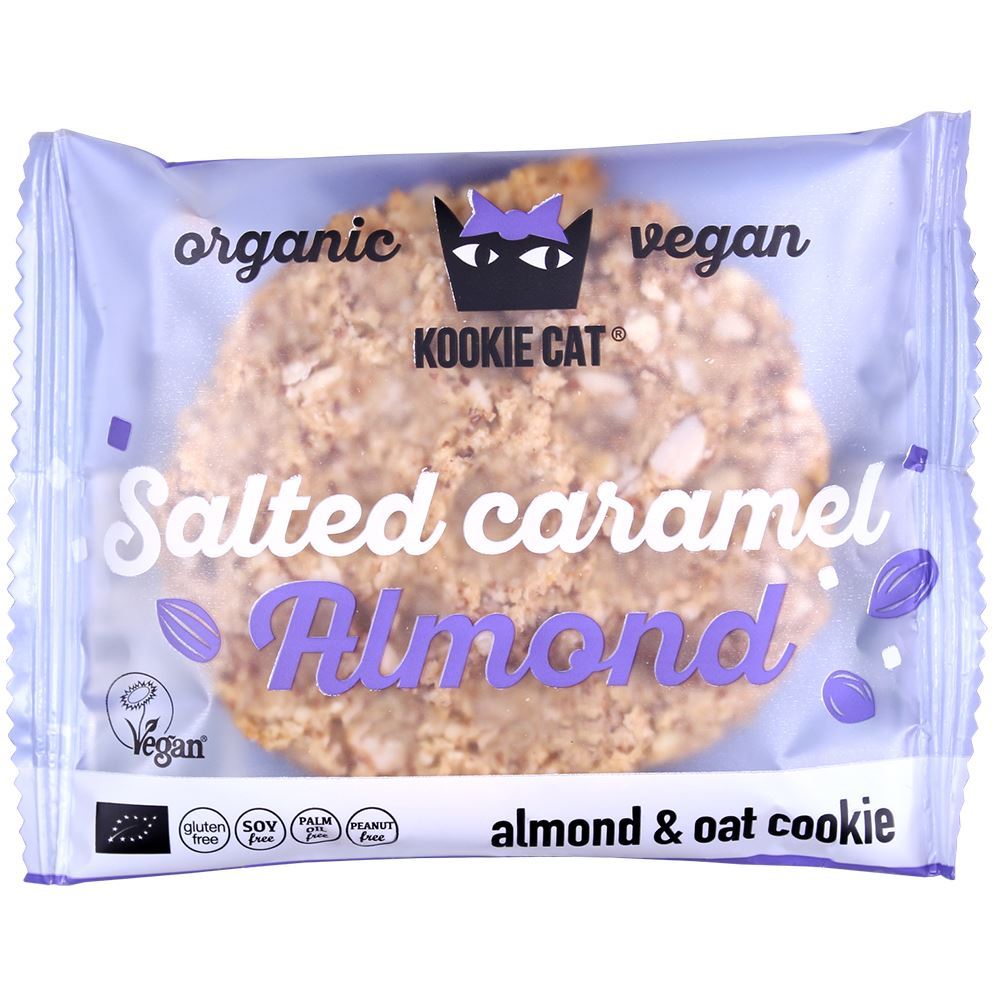 Kookie Cat Salted Caramel Almond Organic 50g - Gluten Free Vegan - 12 Pack