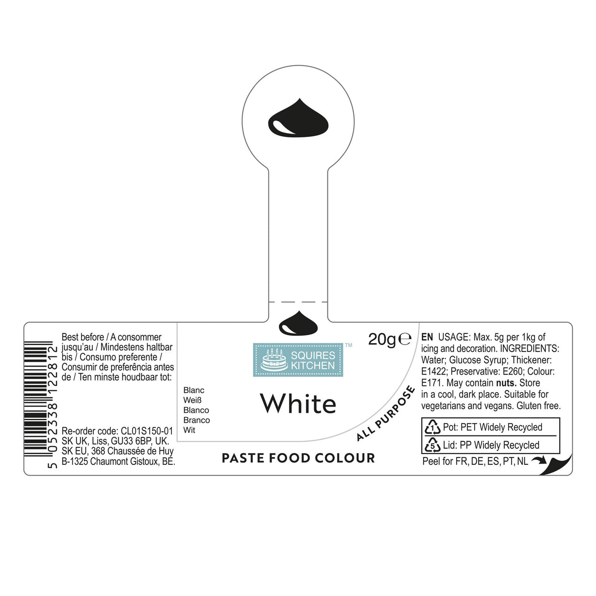 Squires Kitchen Food Colouring Paste Gel 20g - All Shades