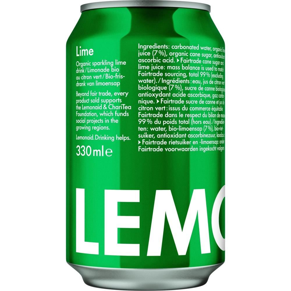 Lemonaid Lime - Organic Sparkling Soft Drink - 330ml - 12 Pack