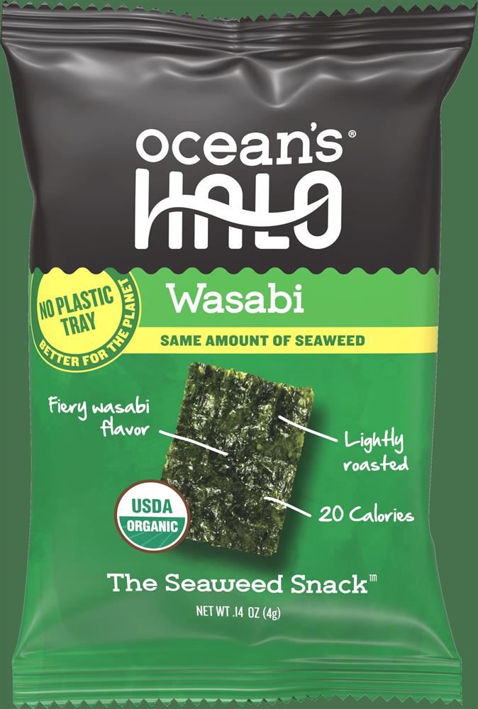 Ocean's Halo Wasbabi Trayless Seaweed Snack 4g