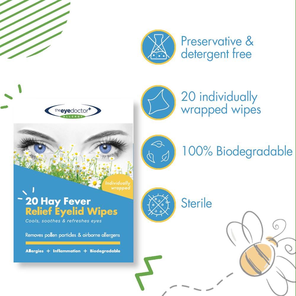 The Eye Doctor Hay Fever Relief Eyelid Wipes 20