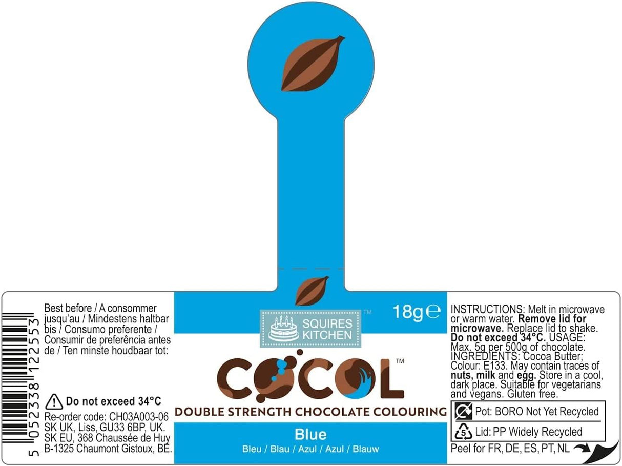 Squires Kitchen COCOL Extra Strength Colouring Paint for Chocolate 18g - All Shades