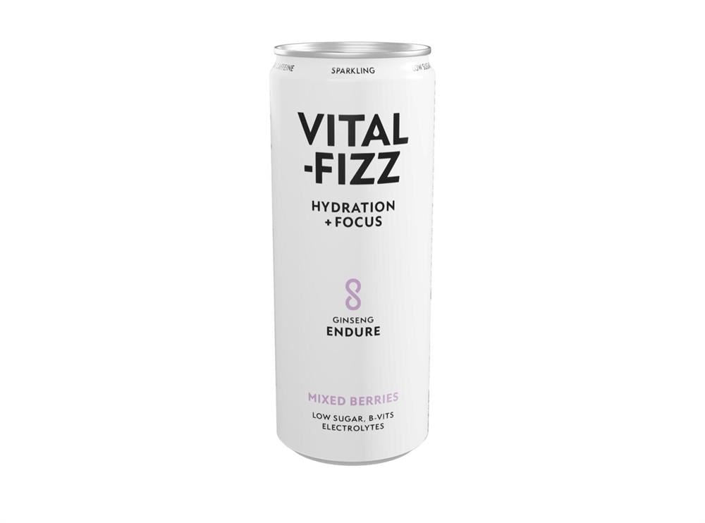 Vital Fizz Endure - Mixed Berries Functional Drink with Ginseng 250ml - 3 Pack