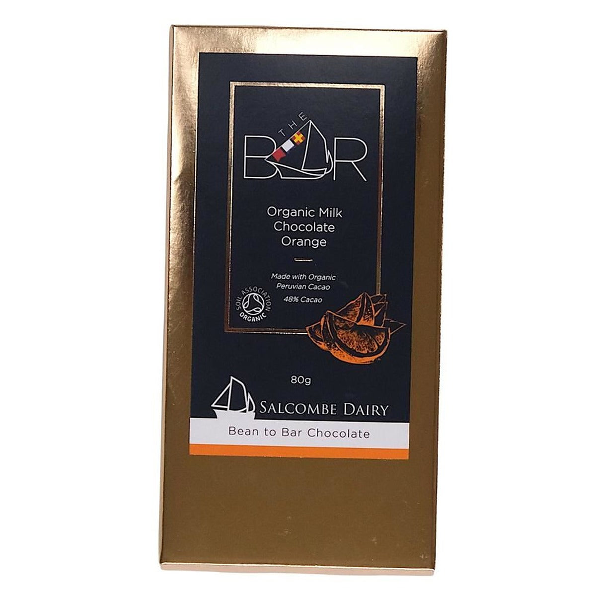 Salcombe Dairy Milk Orange Organic Chocolate Bar 80g