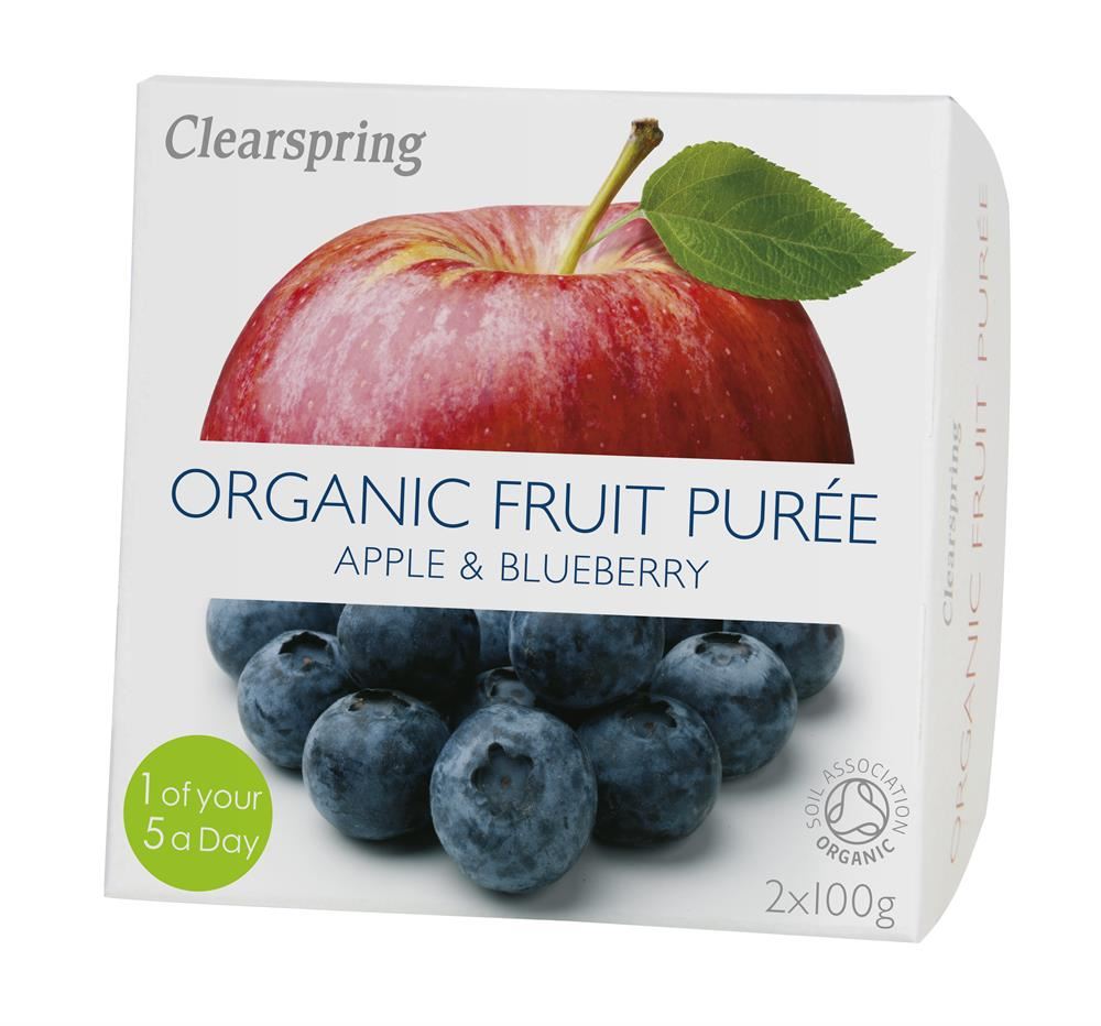 Clearspring Organic Fruit Puree Apple & Blueberry (2x100g)