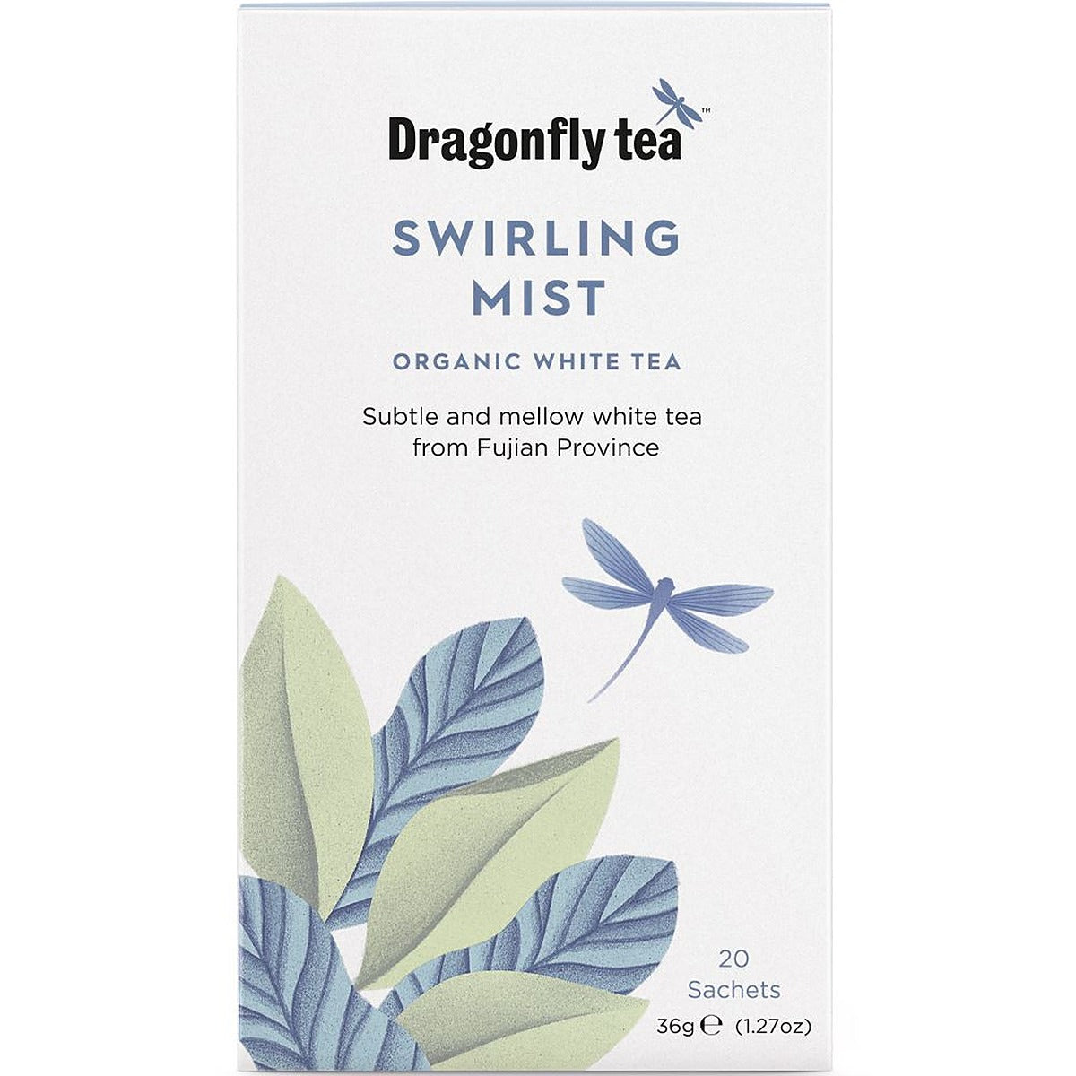 Dragonfly Tea Organic Swirling Mist White Tea 20 Tea bagss