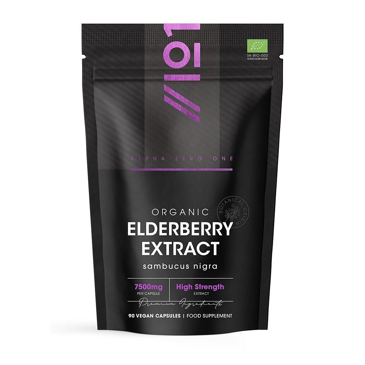 Alpha01 Organic Black Elderberry Extract 1200mg 90 Capsules