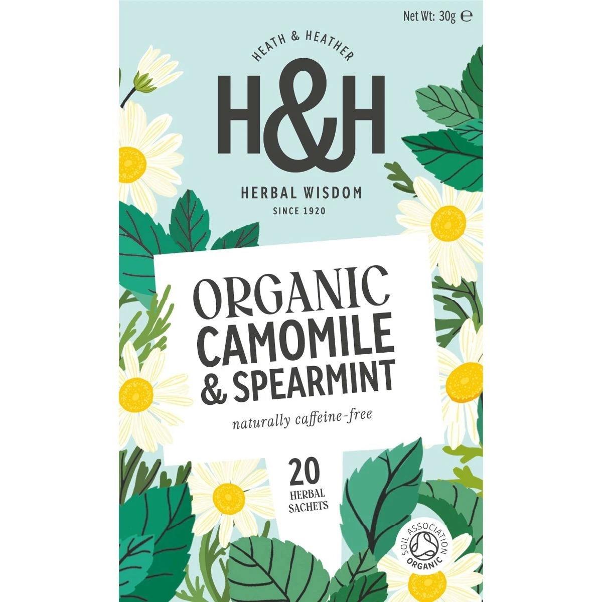 Heath And Heather Organic Camomile & Spearmint 20 Bags