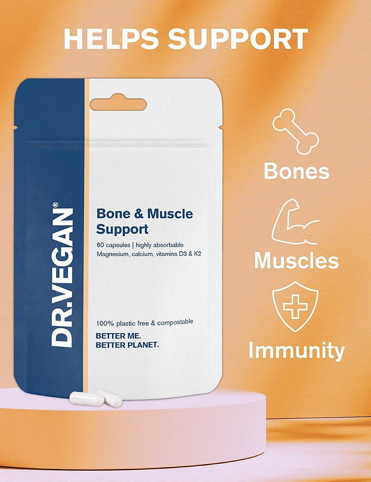 Dr. Vegan Bone & Muscle Support - 60 Capsules - image 6