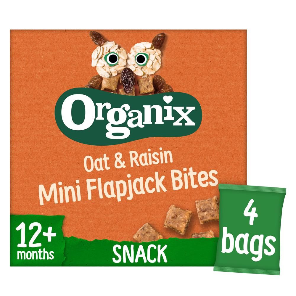 Organix Mini Oat & Raisin Flapjack Snacks Multipack 4x20g