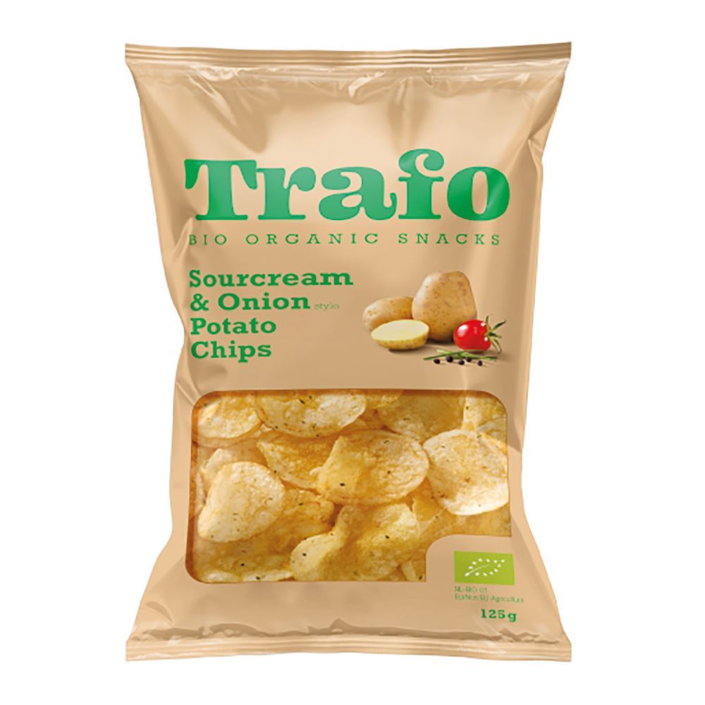 Trafo Organic Classic Sourcream & Onion Crisps 125g - 12 Pack
