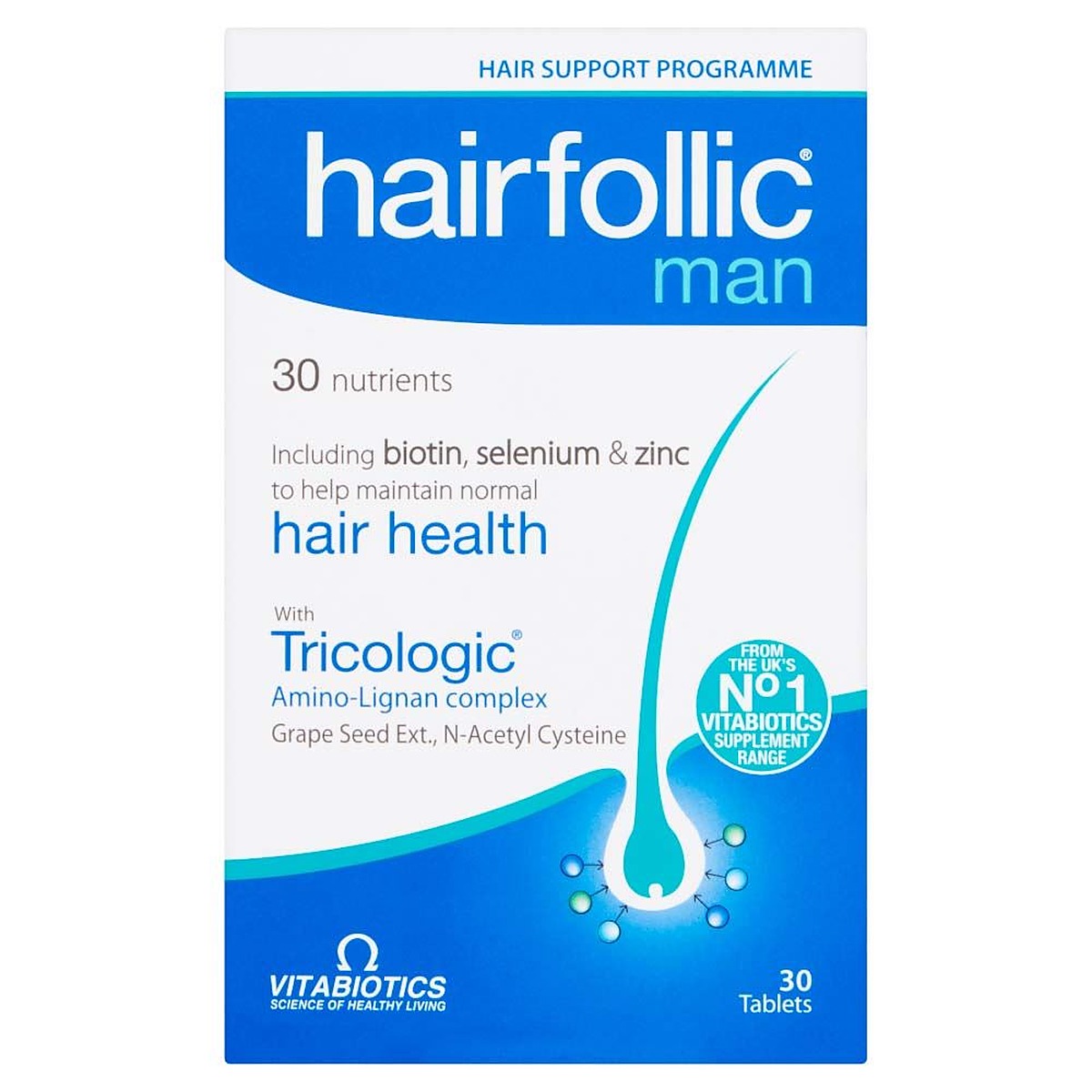 Vitabiotics Hairfollic Man - 30 Tablets