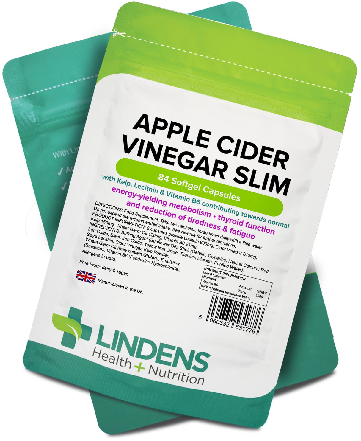 Lindens Apple Cider Vinegar Slim 84 Capsules