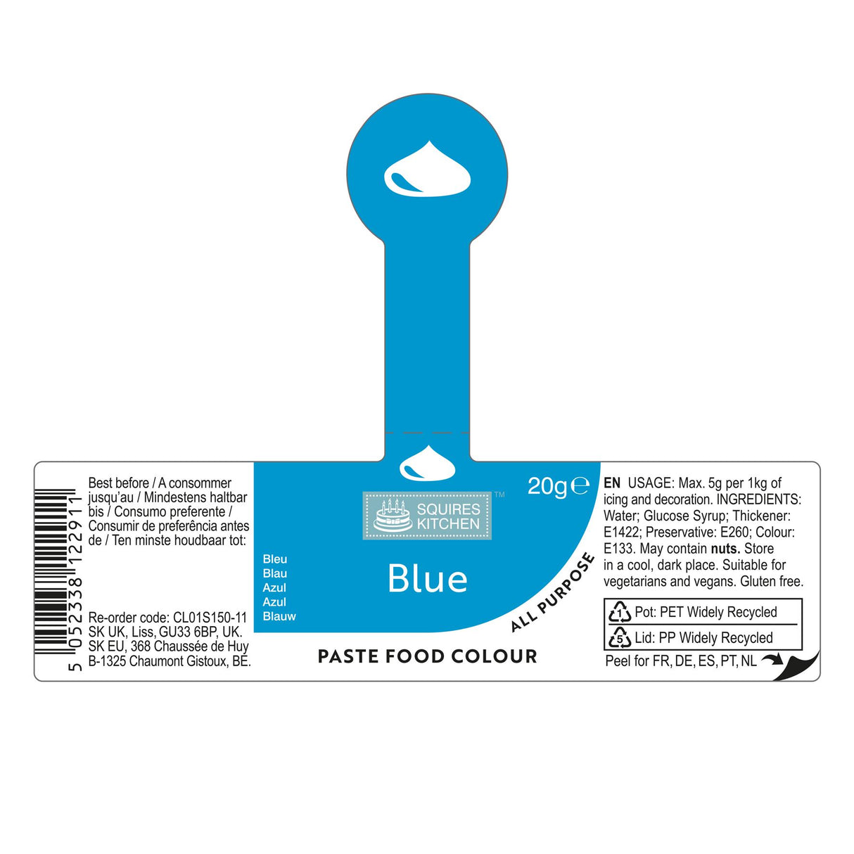 Squires Kitchen Food Colouring Paste Gel 20g - All Shades